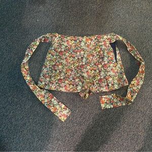 Floral Tie Front Shorts